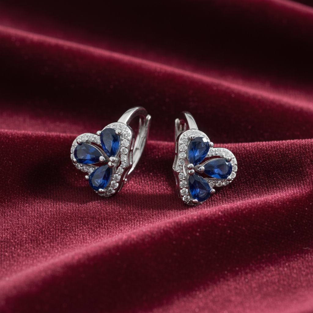 92.5 Silver Blue Stone Toe Rings | Stylish Elegant Design | Jewellery