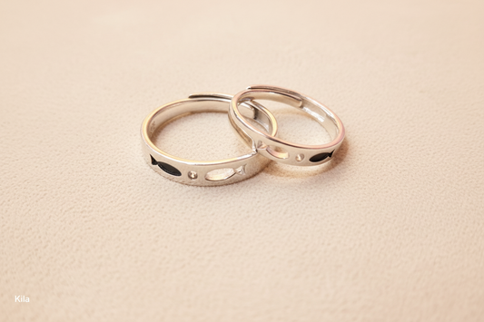 92.5 Silver Couple Rings (Men Size 19 | Women Size 13) | Stylish Matching Design | Elegant Jewellery
