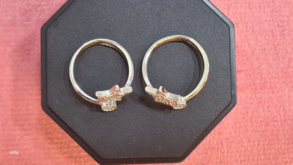 92.5 Silver Star Shape Toe Rings | Stylish Trendy Design | Jewellery