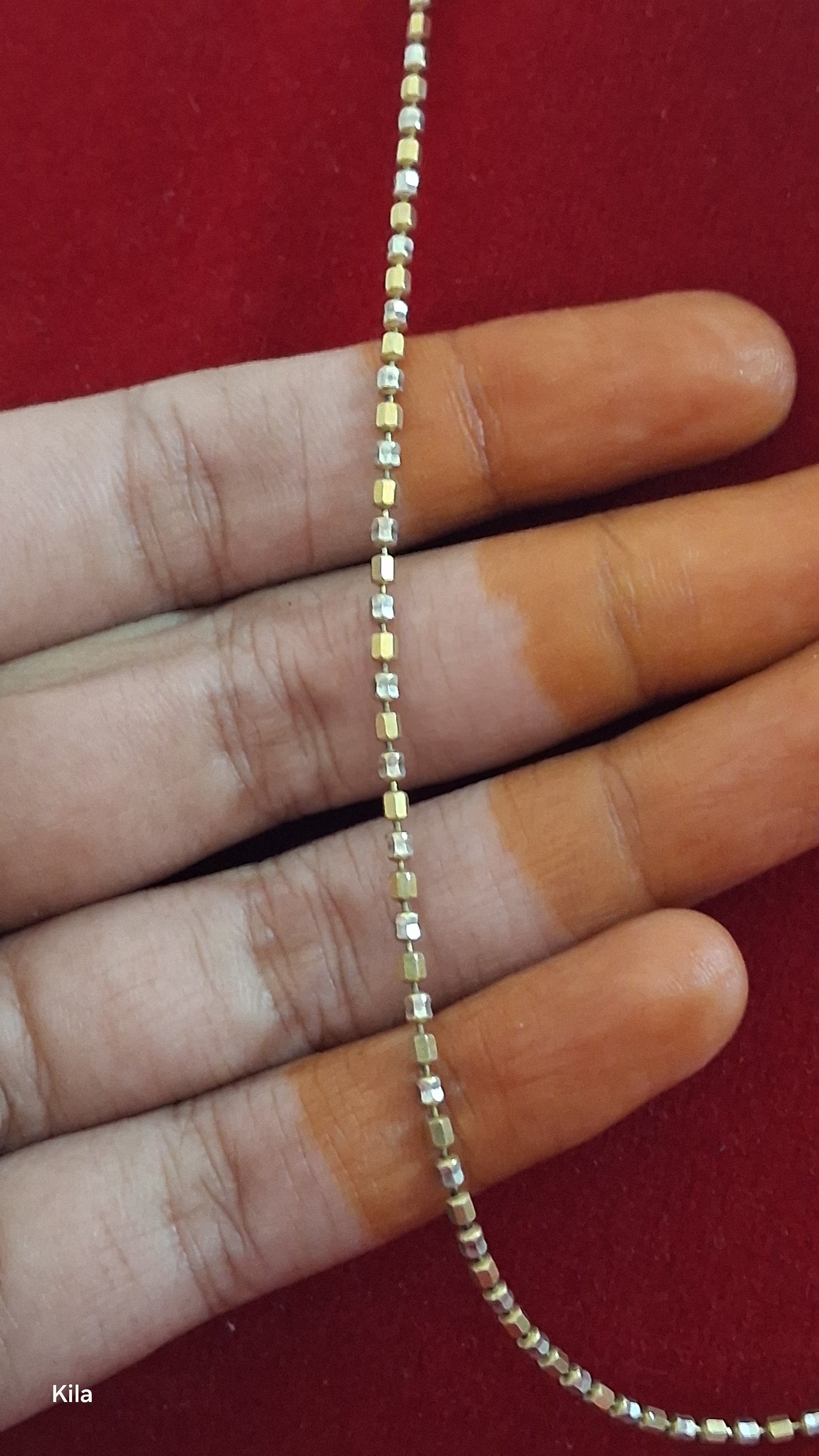 92.5 Silver Dual Tone Chain 18 Inches | Stylish Premium Finish | Elegant Jewellery