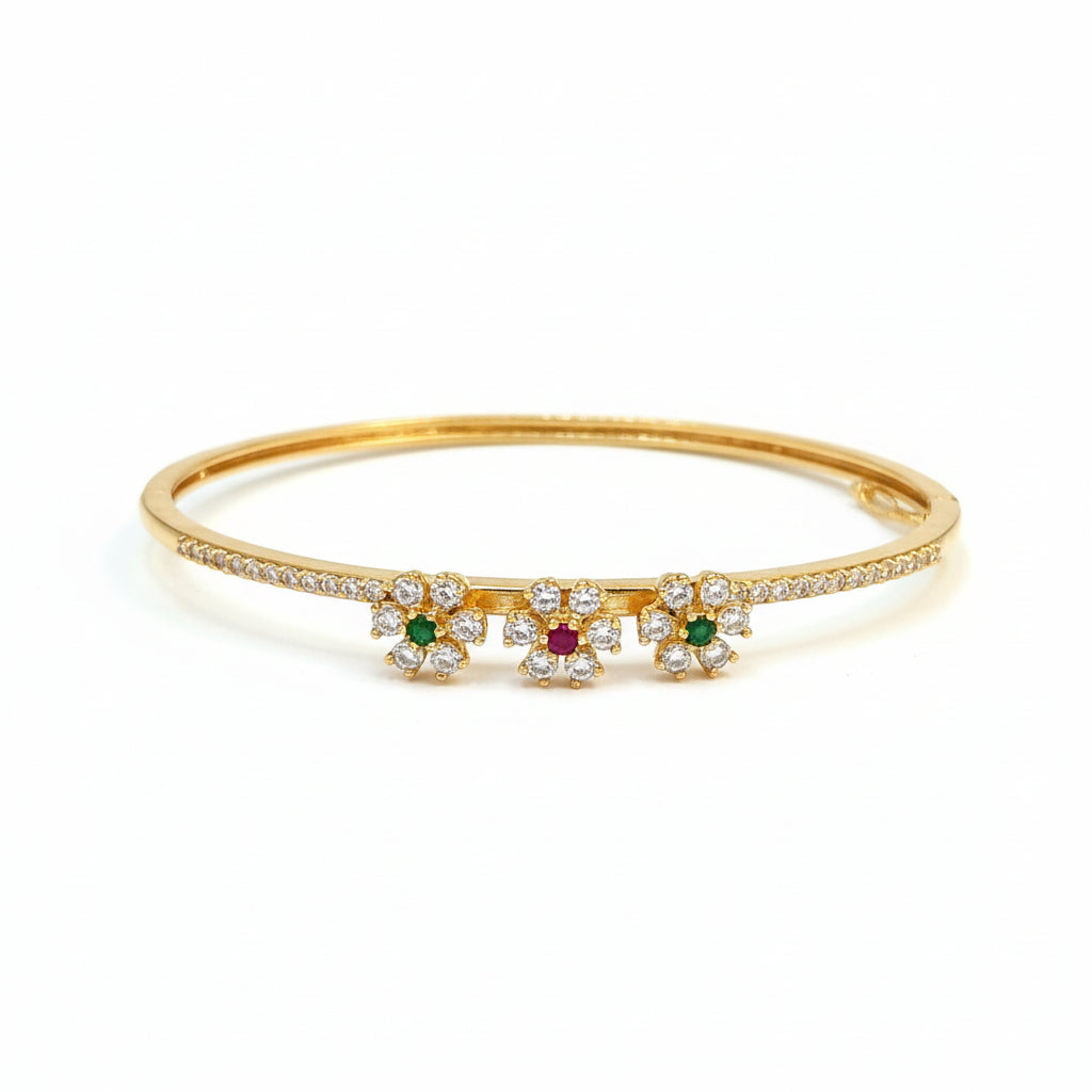 925 Triflower Kada | Stylish Floral Design | Elegant Jewellery