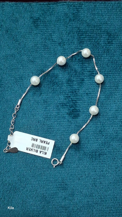 92.5 Silver Pearl Bracelet | Stylish Elegant Design | Premium Jewellery