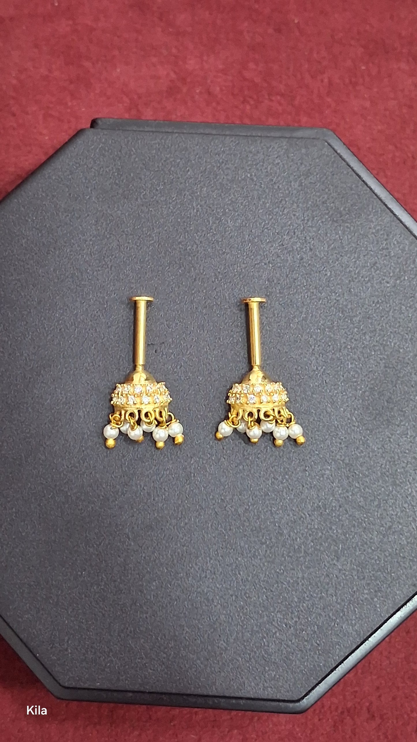 92.5 Silver White CZ Jhumki Bugadi | Stylish Traditional Design | Elegant Jewellery