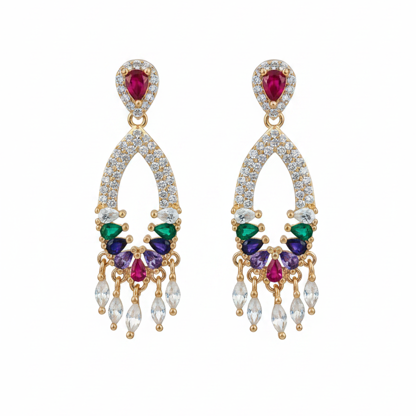 92.5 Silver Rose Gold Plated Earrings | Stylish Elegant Design | Premium Jewellery