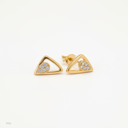 92.5 Silver Gold Plated Studs | Premium Finish Design | Elegant Jewellery