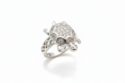 92.5 Silver Traditional Tortoise Ring | Classic Good Luck Design | Jewellery