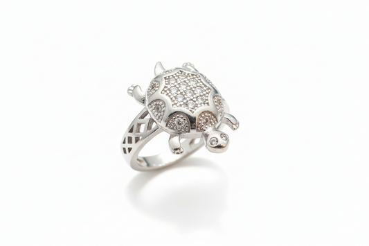 92.5 Silver Traditional Tortoise Ring | Classic Good Luck Design | Jewellery