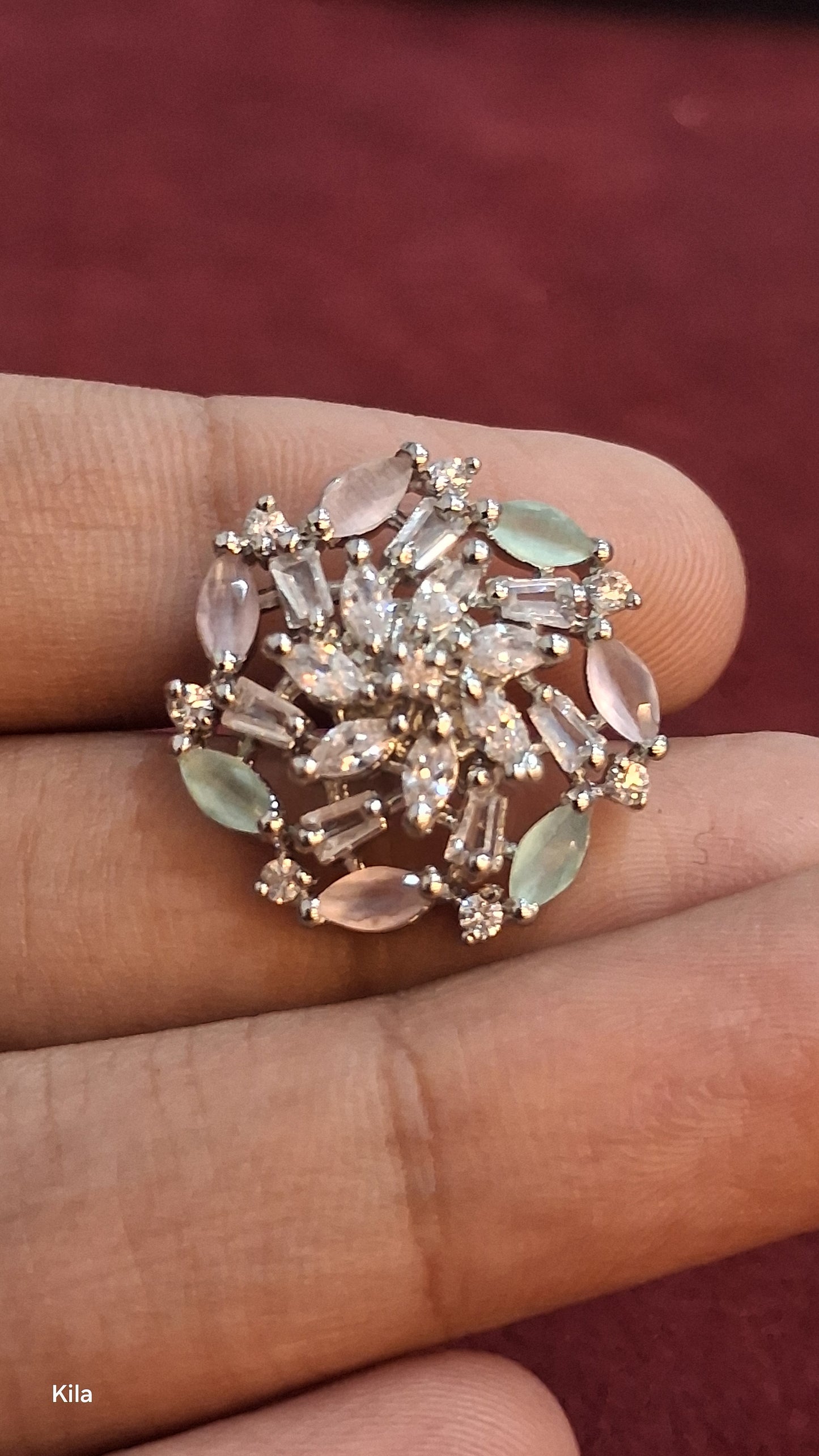 92.5 Silver Pastel Elegance Ring | Minimal Soft Tone Design | Stylish Jewellery