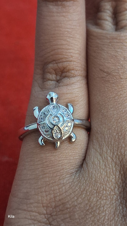 92.5 Silver Tortoise Ring | Stylish Protective Design | Elegant Jewellery
