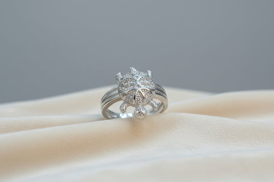 92.5 Silver Elegant Tortoise Motif Ring | Smooth Finish | Daily Wear Jewellery
