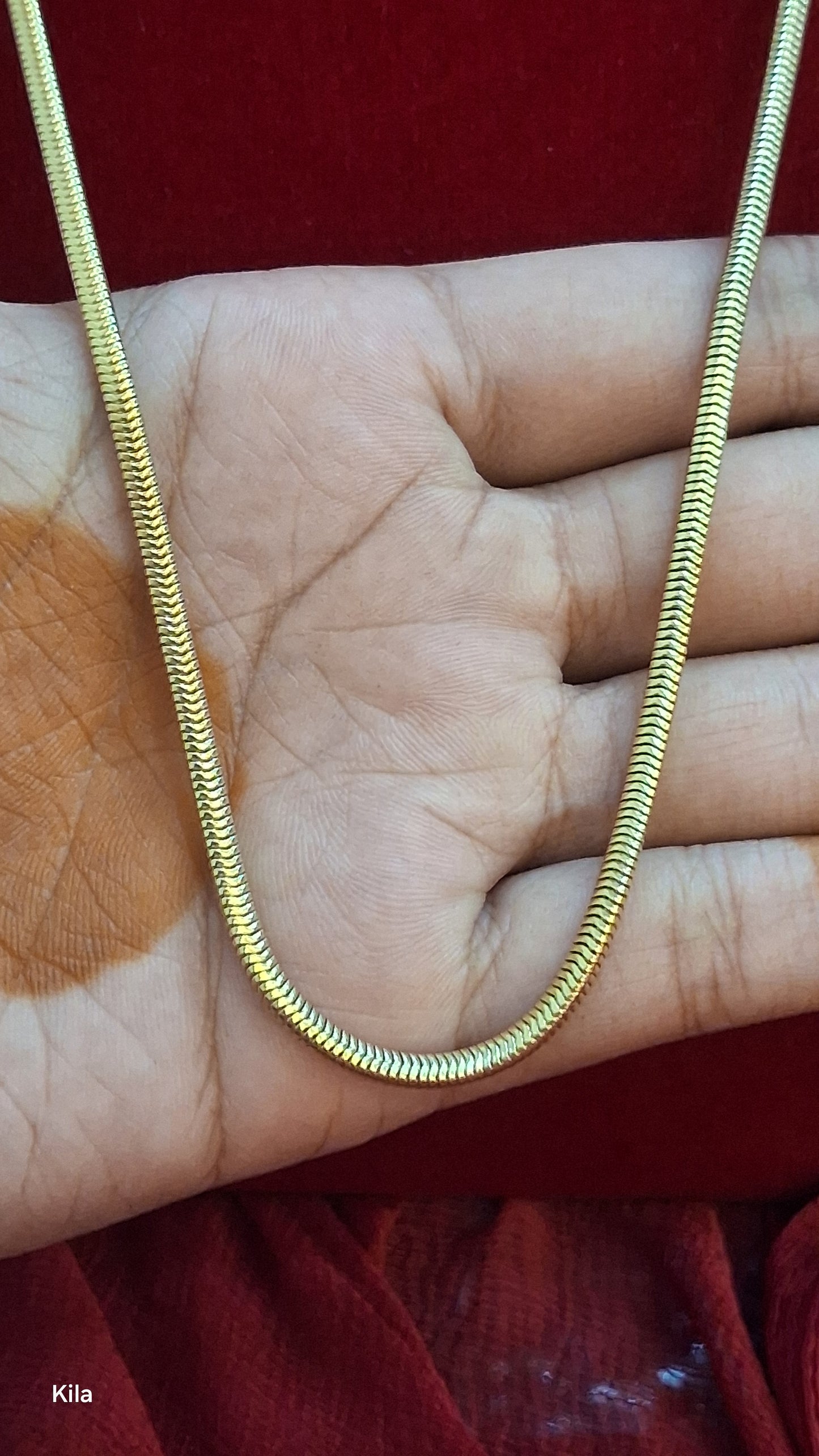 92.5 Silver Gold Plated Thaali Chain 21 Inches | Stylish Smooth Finish | Elegant Jewellery