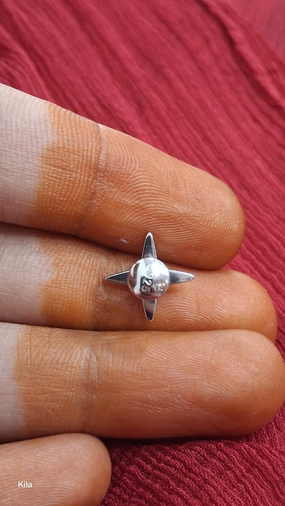 92.5 Silver plus Men’s Stud (Single) | Stylish Minimal elegant Design | Elegant Jewellery for men