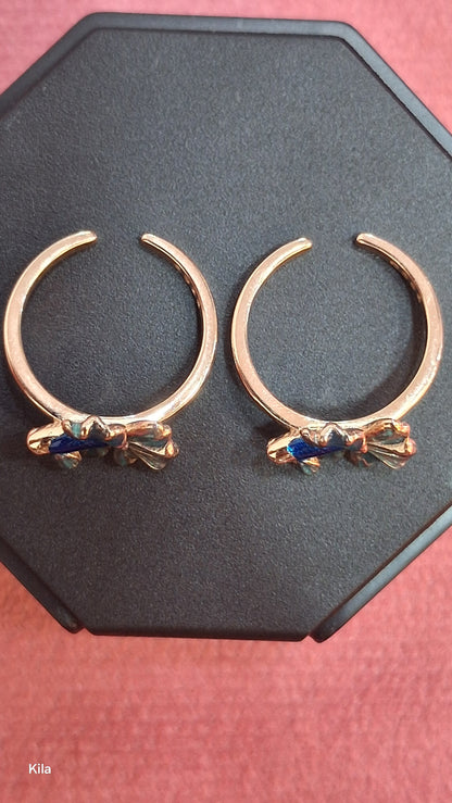 92.5 Silver Rose Gold Fish Toe Rings | Stylish Ocean Design | Jewellery
