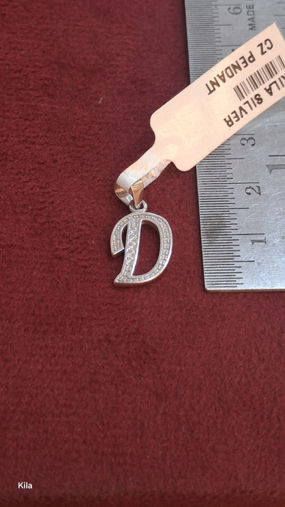 92.5 Silver Alphabet D Pendant | Stylish Personalised Design | Elegant Jewellery