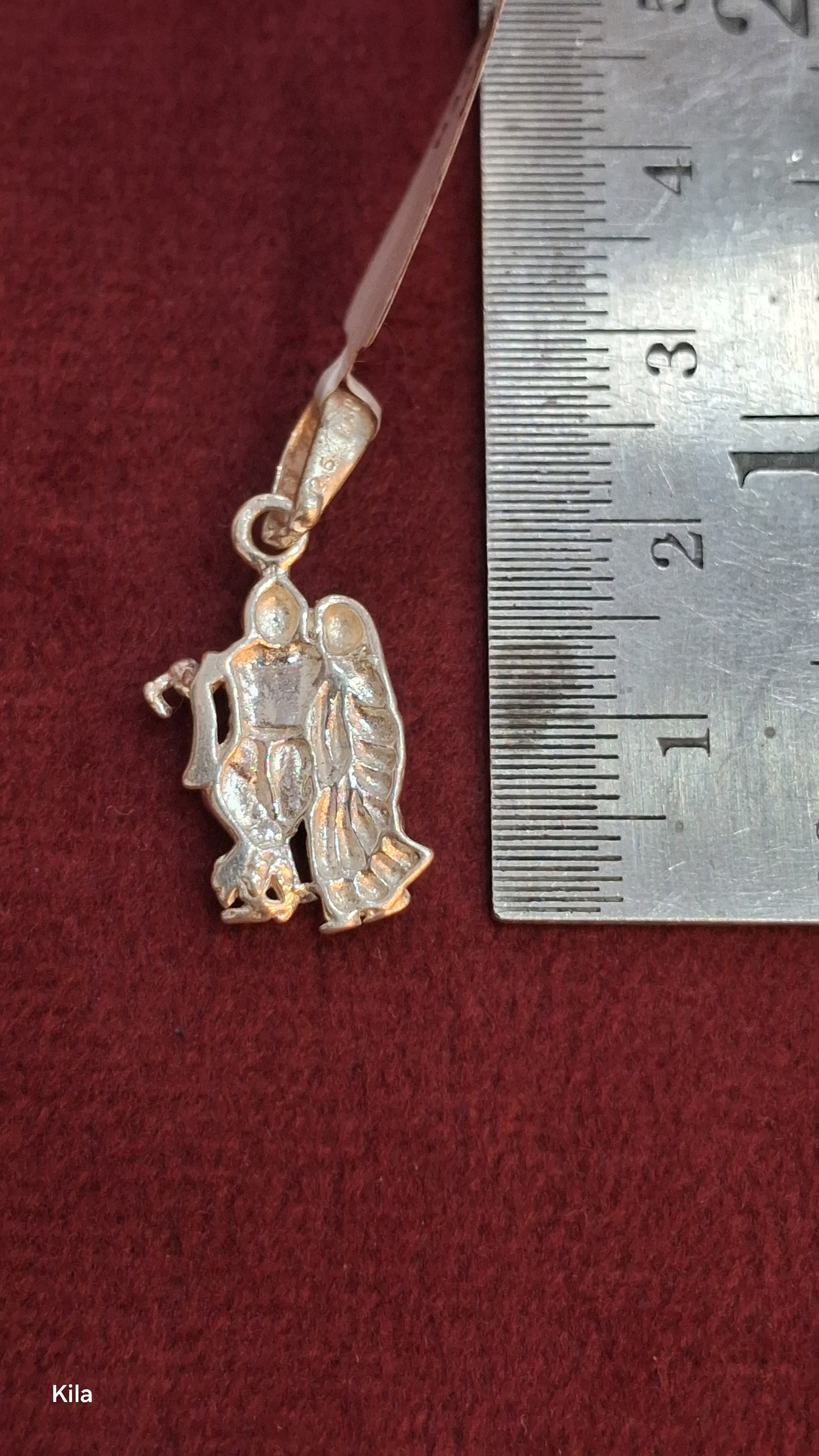 92.5 Silver Radha Krishna Pendant | Divine Love Design | Elegant Jewellery