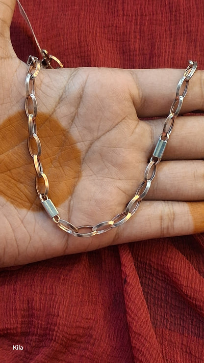 92.5 Silver Rose Gold Men’s Chain 20 Inches | Stylish Dual Tone Finish | Elegant Jewellery