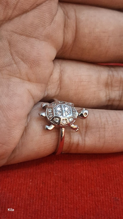 92.5 Silver Lucky Tortoise Ring | Wealth & Stability Symbol | Stylish Jewellery