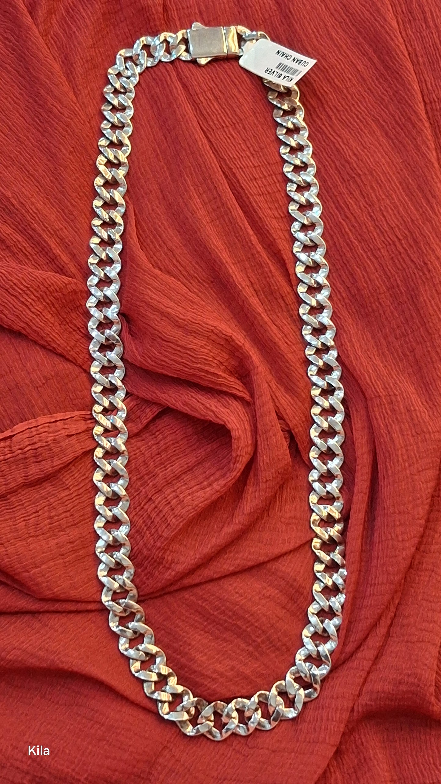 92.5 Silver Cuban Men’s Chain 19 Inches | Stylish Premium Finish | Elegant Jewellery