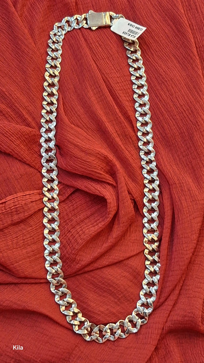 92.5 Silver Cuban Men’s Chain 19 Inches | Stylish Premium Finish | Elegant Jewellery