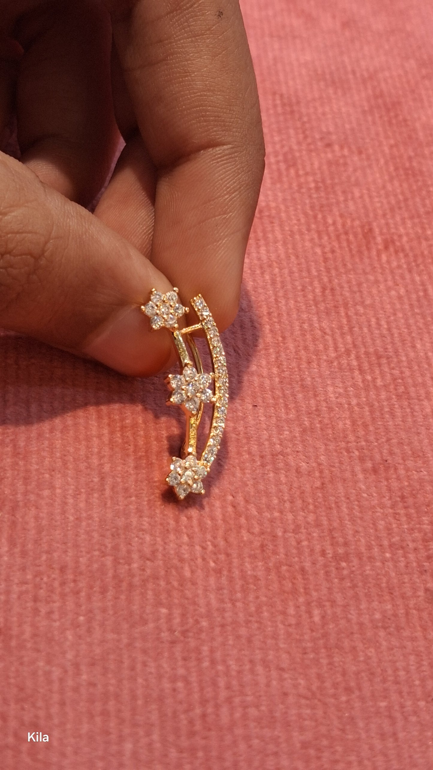 92.5 Silver Gold Plated Earcuff | Sleek Minimal Design | Stylish Jewellery