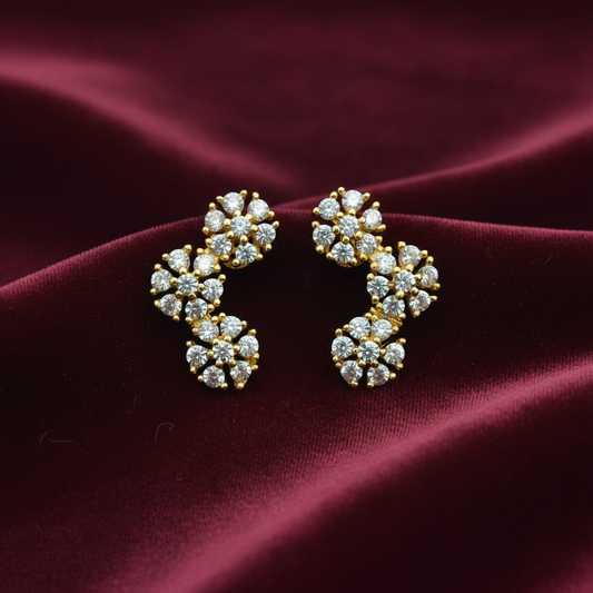 92.5 Silver Gold Plated Second Studs | Stylish Classic Design | Elegant Jewellery
