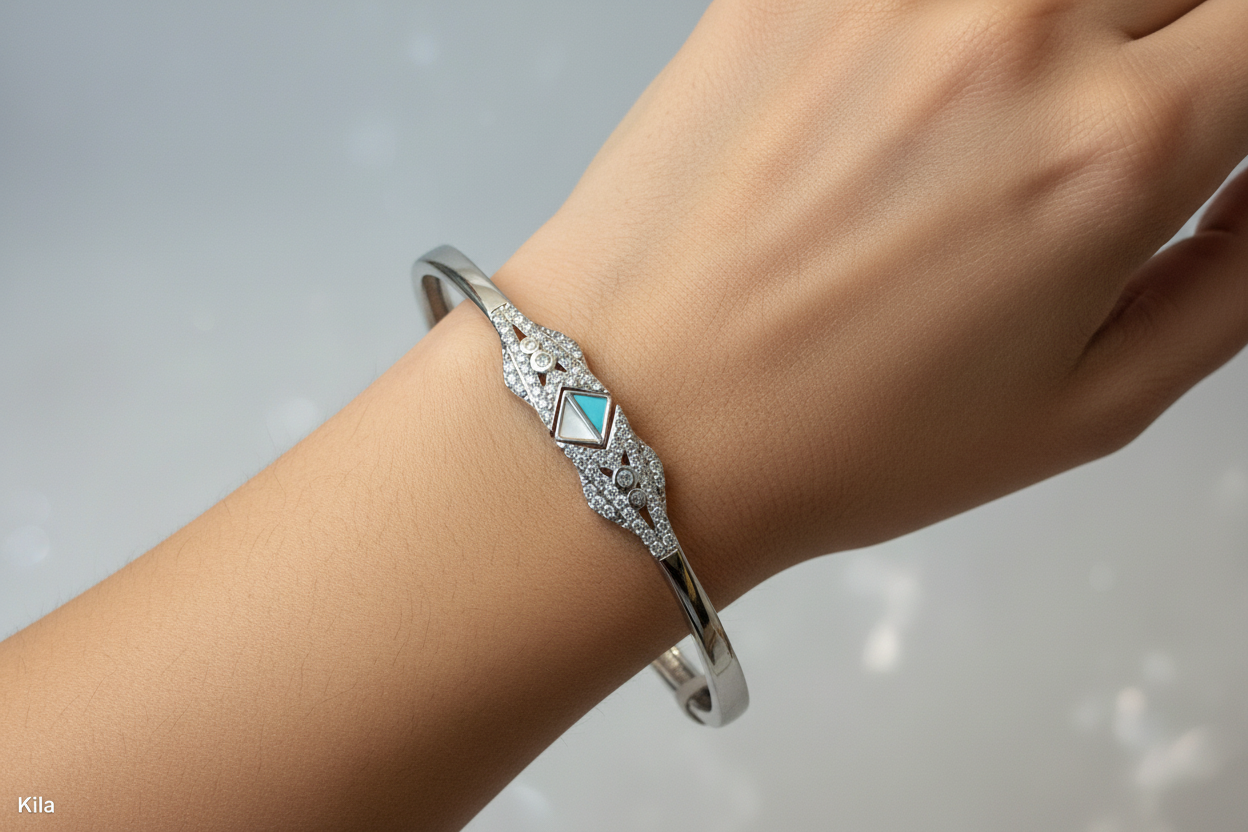 92.5 Silver Kada | Stylish Classic Design | Elegant Jewellery