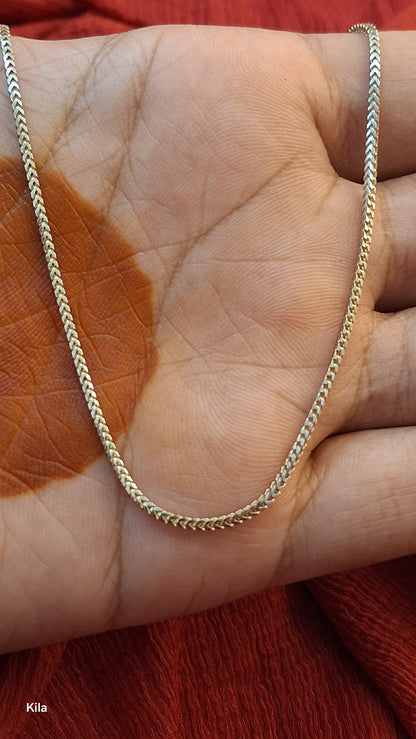 925 Silver Dual Tone Simple Chain 18 Inches | Stylish Minimal Design | Elegant Jewellery