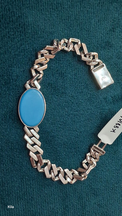 92.5 Silver Men’s Bracelet 8 Inches | Stylish Refined Design | Elegant Jewellery