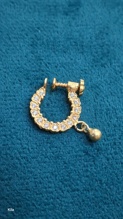 92.5 Silver Gold Plated Septum | Stylish Modern Design | Elegant Jewellery