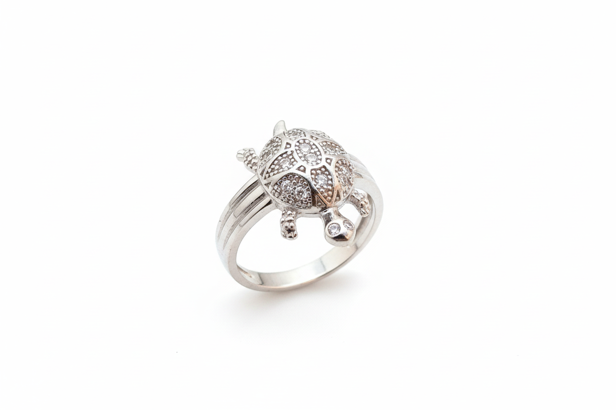 92.5 Silver Modern Tortoise Ring | Stylish Contemporary Design | Jewellery