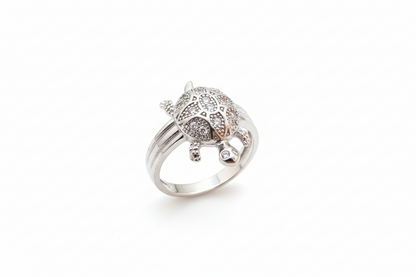 92.5 Silver Modern Tortoise Ring | Stylish Contemporary Design | Jewellery