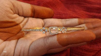 92.5 Pastel Pink Kada | Stylish Elegant Design | Fashion Jewellery