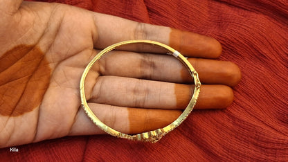 92.5 Silver Gold Plated Kada | Stylish Elegant Design | Premium Jewellery