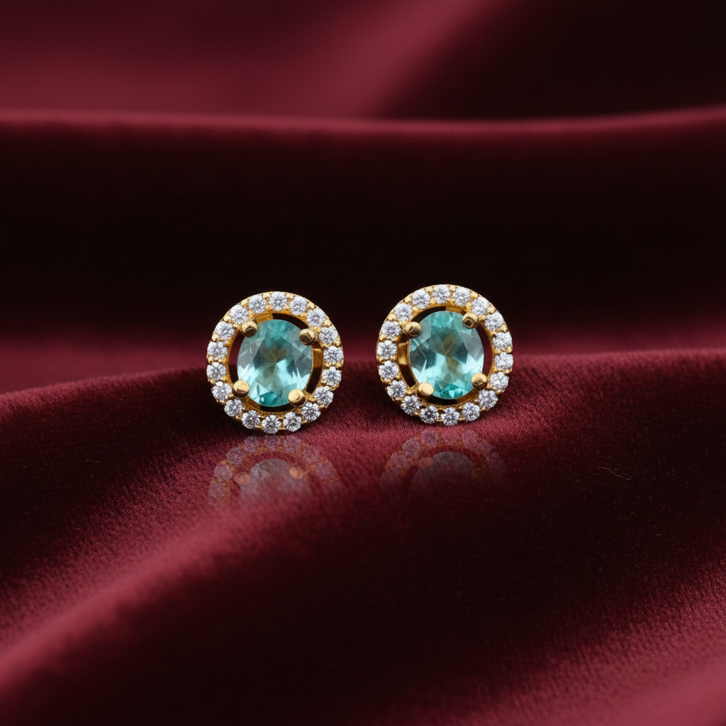 92.5 Silver Gold Plated Studs | Classic Polished Finish | Stylish Jewellery