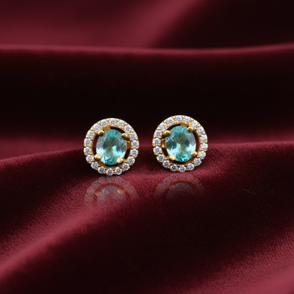 92.5 Silver Gold Plated Studs | Classic Polished Finish | Stylish Jewellery
