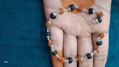 karungali rudraksha bracelet in silver