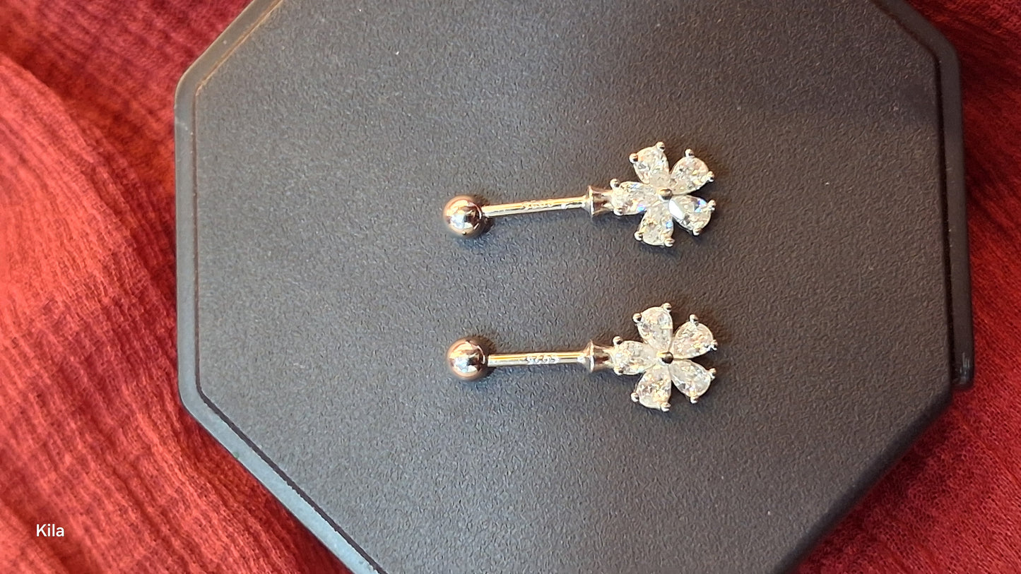 92.5 Silver Flower Bugadi | Stylish Premium Floral Design | Elegant Jewellery