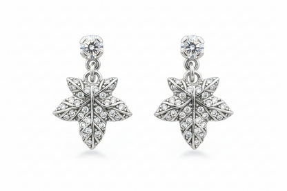 92.5 Silver Leaf Earrings | Stylish Nature Design | Elegant Jewellery