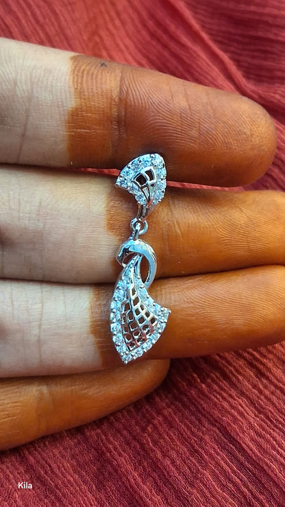 92.5 Silver Premium Earrings | Stylish Refined Design | Elegant Jewellery