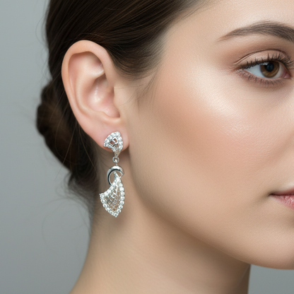 92.5 Silver Premium Earrings | Stylish Refined Design | Elegant Jewellery