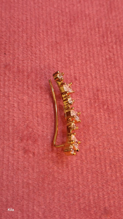 92.5 Silver Premium Gold Plated Earcuffs | Polished Elegant Design | Jewellery