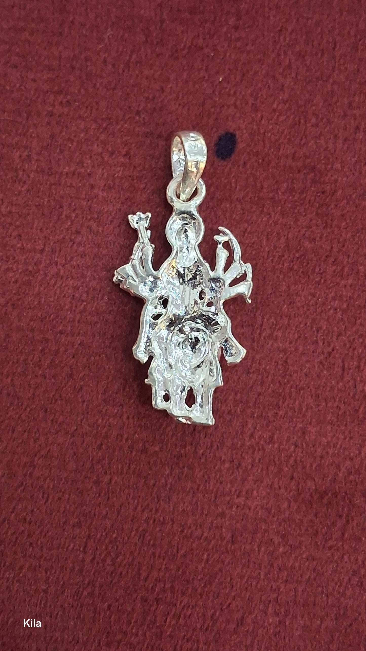 92.5 Silver Durga Devi Pendant | Powerful Divine Design | Stylish Jewellery
