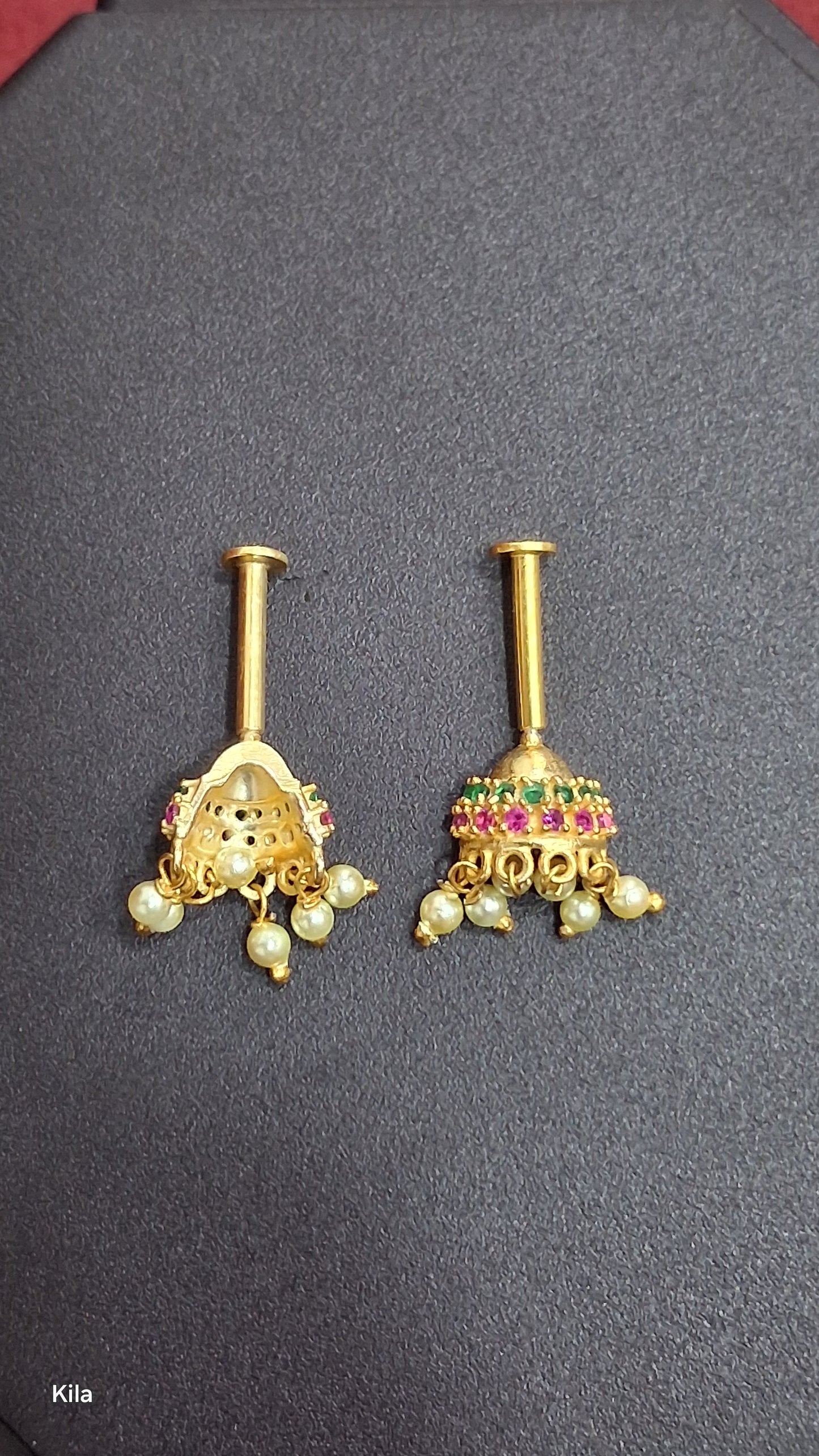 92.5 Silver Multicolor Jhumki Bugadi for Women | Traditional Ear Cuff Design | Ethnic Jewellery