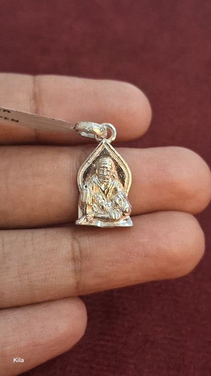92.5 Silver Sai Baba Devotional Pendant | Elegant Spiritual Design | Jewellery