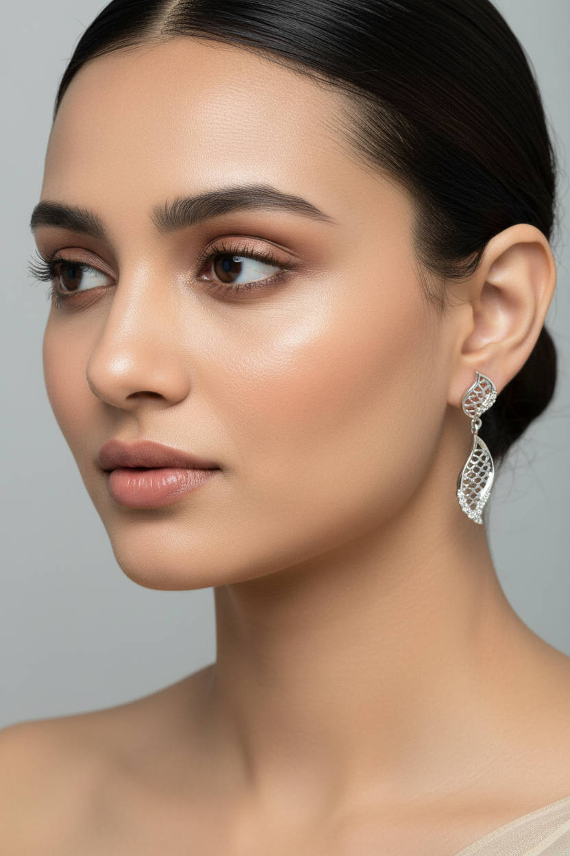 92.5 Silver Premium Earrings | Stylish Elegant Design | Luxury Jewellery
