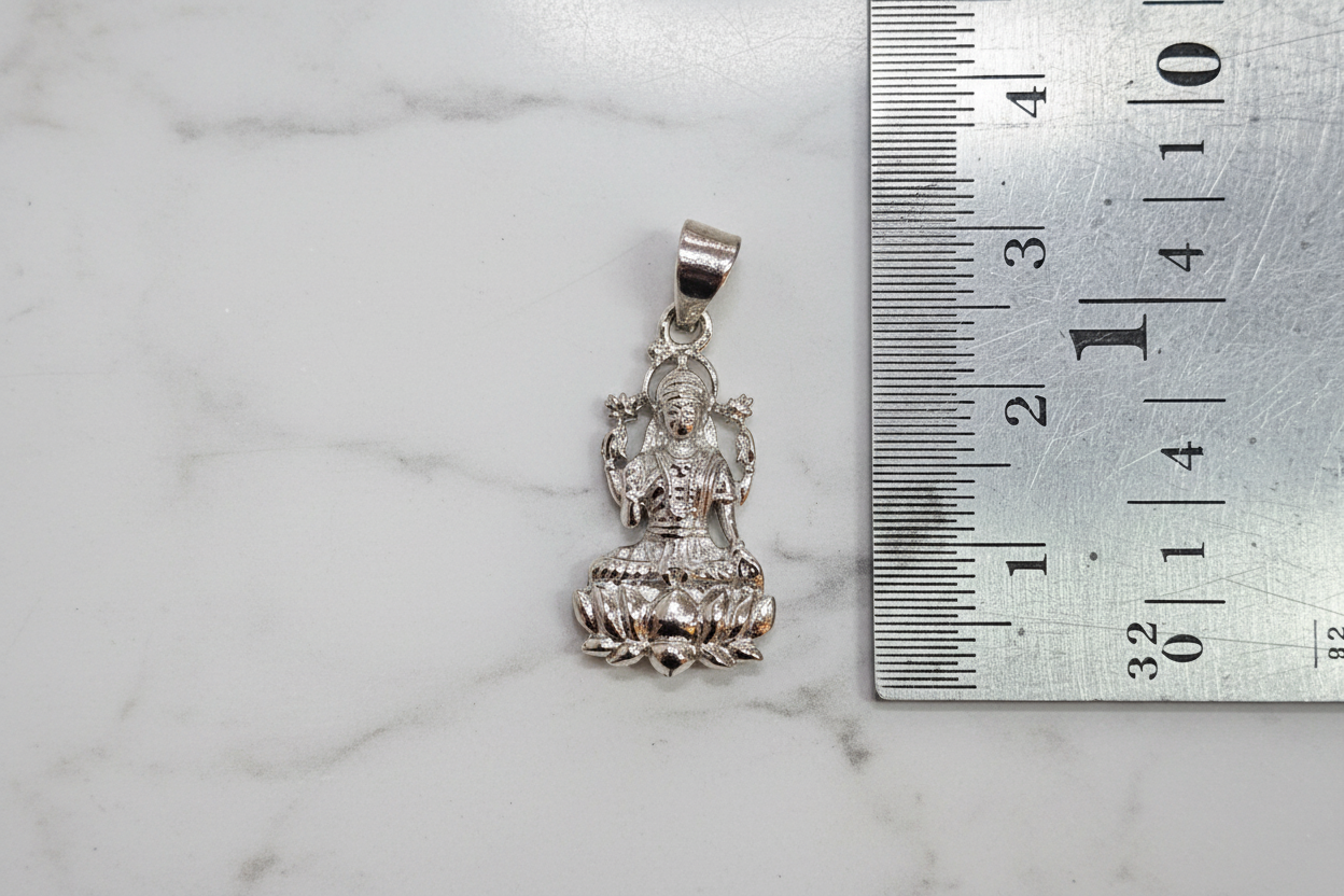 92.5 Silver Lakshmi Devi Pendant | Prosperity Divine Design | Jewellery