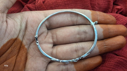 92.5 Silver Kada | Stylish Traditional Design | Elegant Jewellery