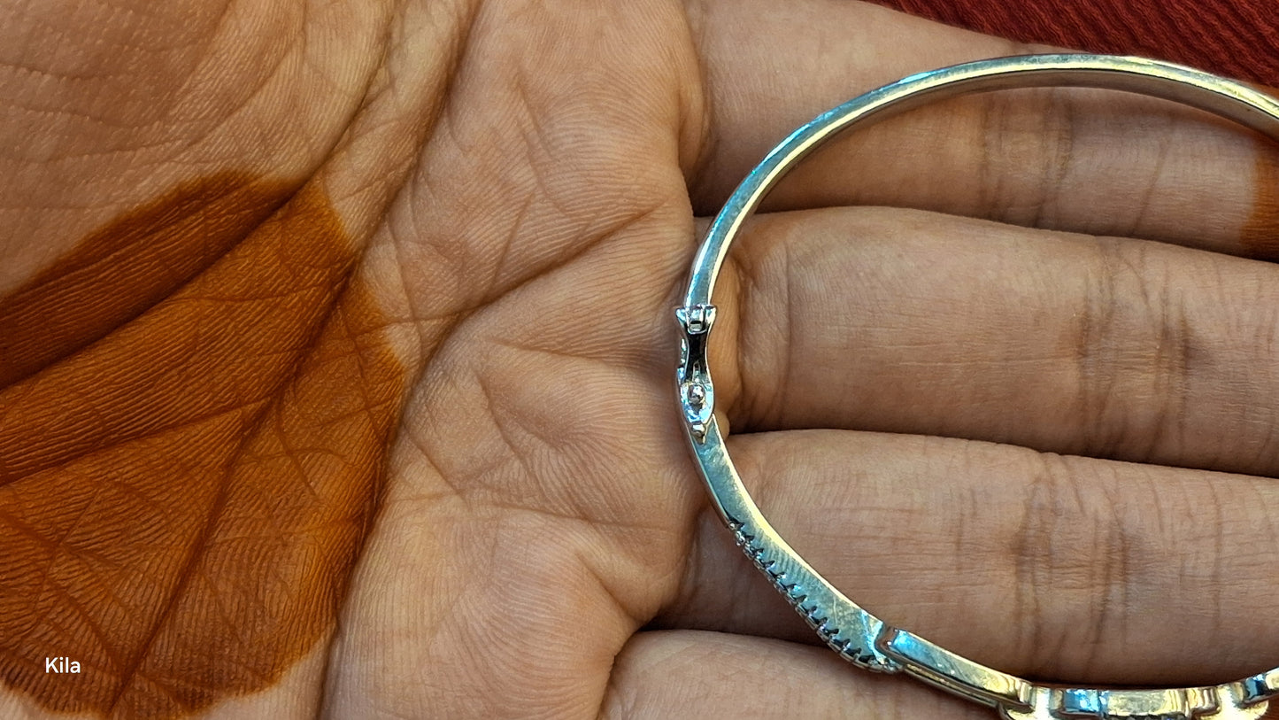 92.5 Silver Kada | Stylish Elegant Design | Traditional Jewellery