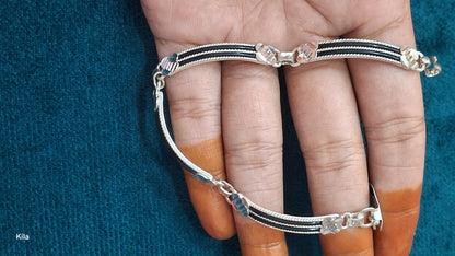 92.5 Silver Elephant Hair Bracelet 7 Inches | Stylish Traditional Design | Elegant Jewellery
