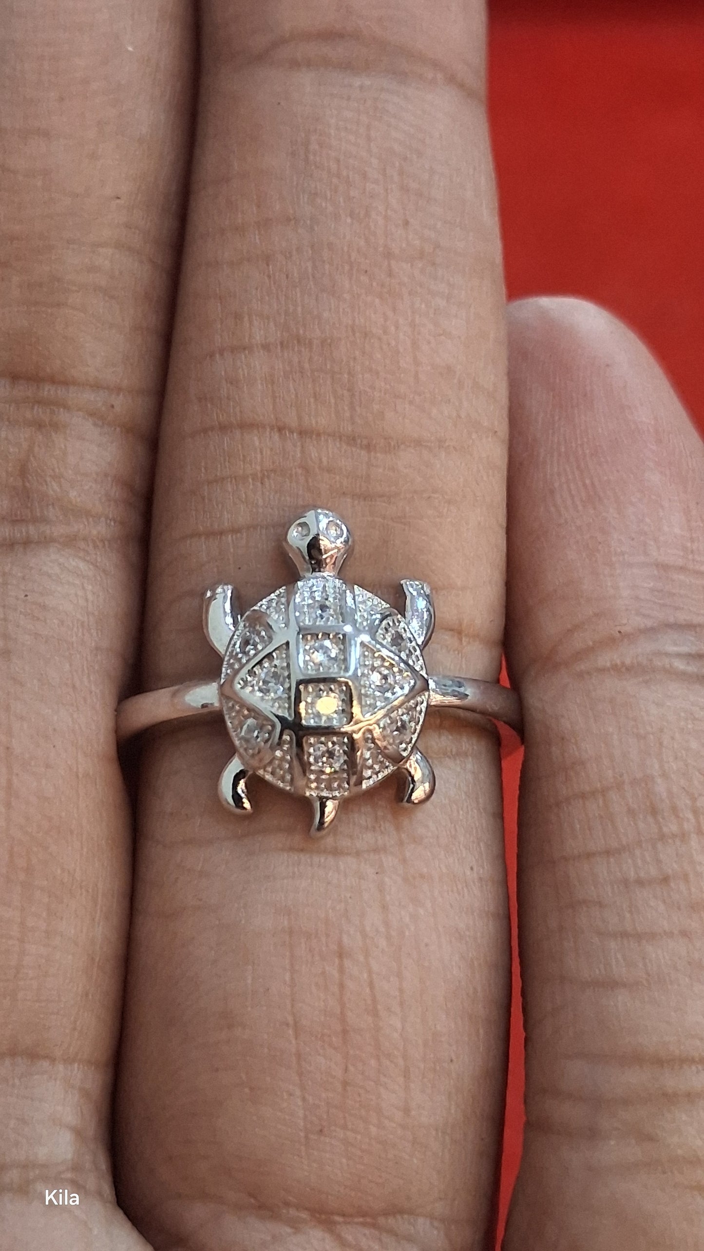 92.5 Silver Contemporary Tortoise Ring | Modern Symbolic Design | Jewellery